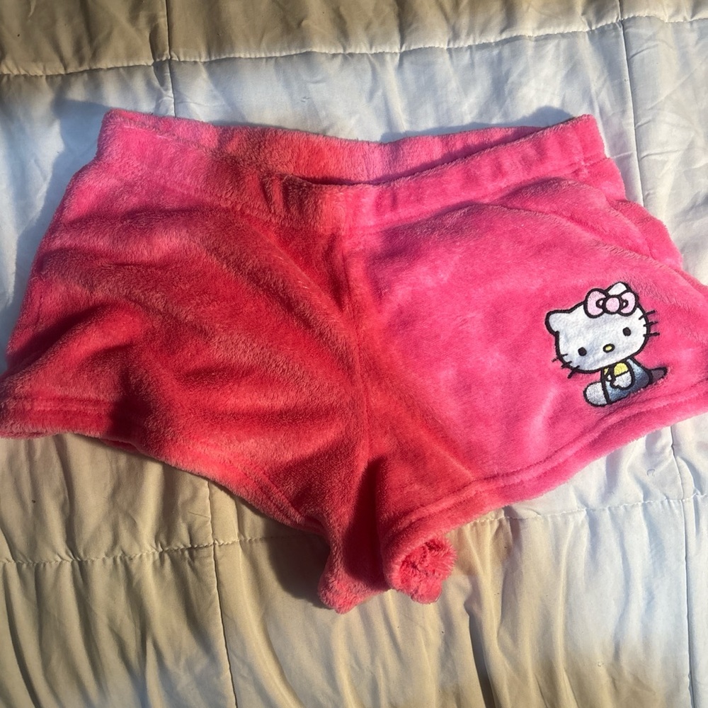 Hello Kitty Bright Pink Fleece Shorts